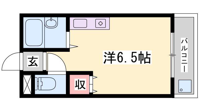 エクセルハイツ(ワンルーム/1階)の間取り写真