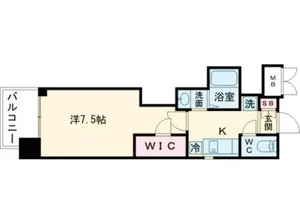 エステムコート名古屋平安通クチュール(1K/12階)の間取り写真