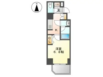 エイペックス名古屋栄プレミアライフ(1K/12階)の間取り写真