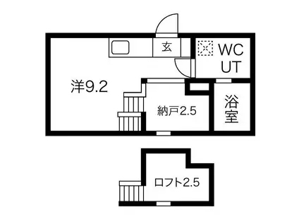 REX新栄(ワンルーム/1階)の間取り写真