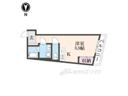 JOB-Ⅱ号館(ワンルーム/2階)の間取り写真