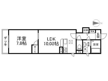 シャーメゾン高辻(1LDK/2階)の間取り写真