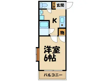ハイム武蔵野(1K/1階)の間取り写真