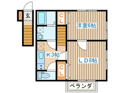 WYNNメゾン舟入(1LDK/2階)の間取り写真