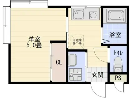 ECP高井田I(1K/3階)の間取り写真