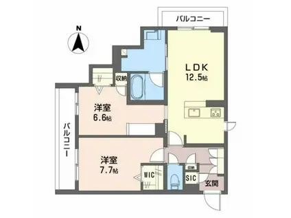 シャーメゾン 日想館(2LDK/3階)の間取り写真
