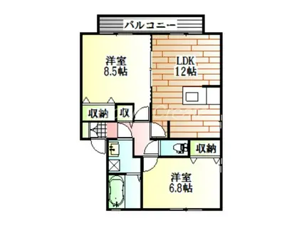 フェスティ佐古 A棟(2LDK/1階)の間取り写真