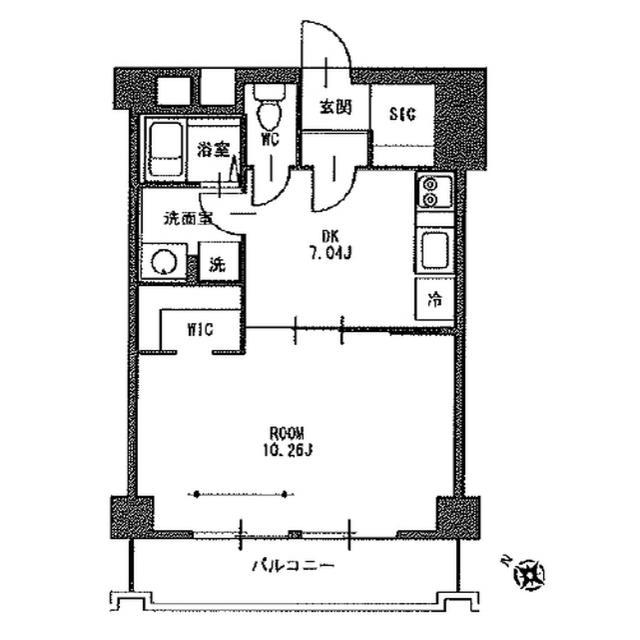 静岡泉町エンブルコート(1DK/8階)の間取り写真