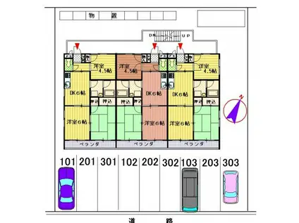 エスポワール(3DK/2階)の間取り写真