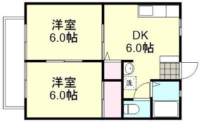 マミーコーポ(2DK/2階)の間取り写真