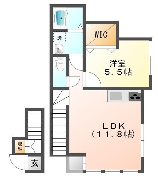 OPT7(1LDK/2階)の間取り写真