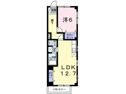 ANNEX-M(1LDK/2階)の間取り写真