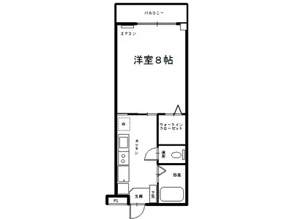 ブリスベンハイツ(1K/3階)の間取り写真