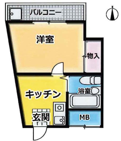 マンエイマンション(1K/3階)の間取り写真