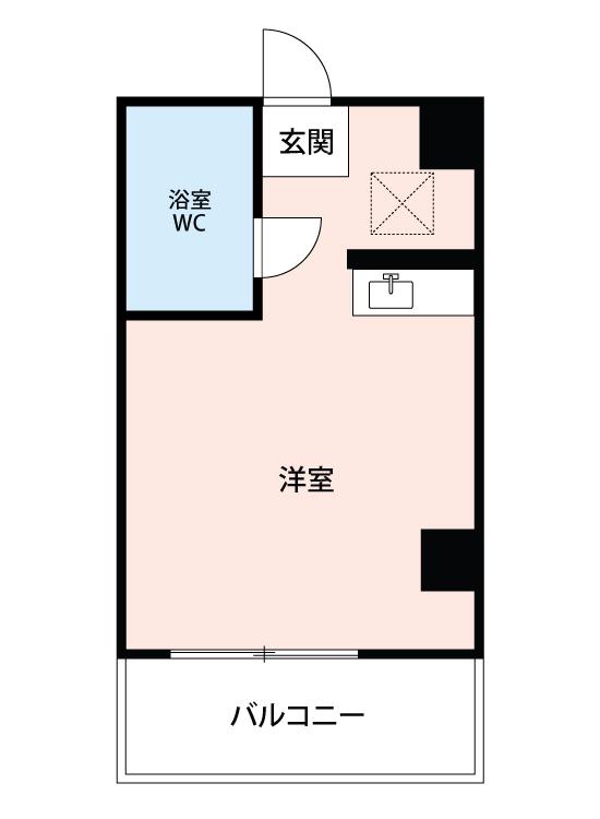 ノースグリーンビル(ワンルーム/3階)の間取り写真
