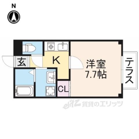 勝ハイツ 壱番館(1K/1階)の間取り写真