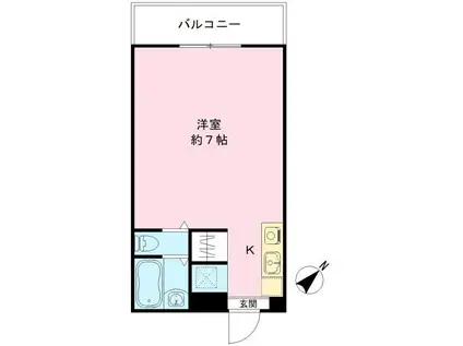 プレジール有瀬(1K/2階)の間取り写真