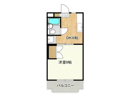 ロイヤルマルトウI(1DK/1階)の間取り写真