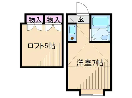 パンシオン元住吉(ワンルーム/2階)の間取り写真