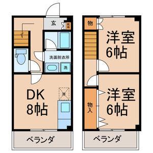 メゾン・サンヒルズA・B・C(2DK/1階)の間取り写真
