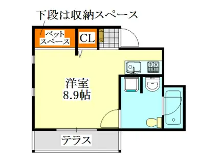 アメニティ大久保(ワンルーム/1階)の間取り写真