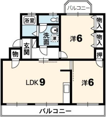佐藤ハイツ(2LDK/3階)の間取り写真