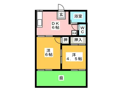 サンピアゴトーA(2DK/1階)の間取り写真