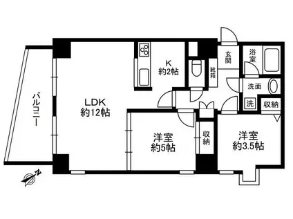 富士見坂プレイス(2LDK/3階)の間取り写真