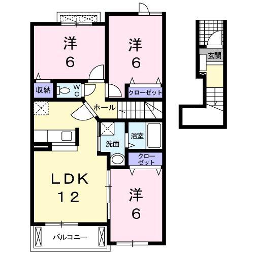 ペイサージュ(3LDK/2階)の間取り写真