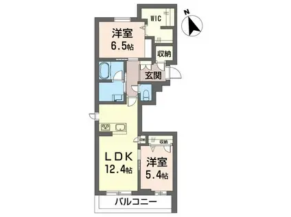 クオレール(2LDK/2階)の間取り写真