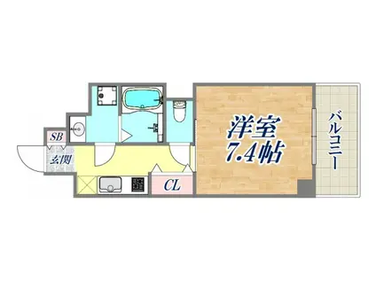 ワールドアイ神戸湊町(1K/3階)の間取り写真