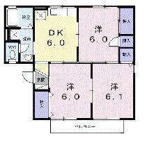 サンワハイツ八千代A(3DK/2階)の間取り写真