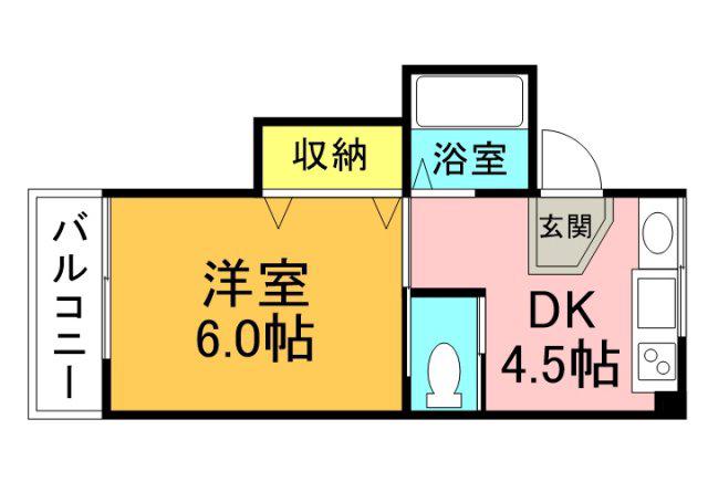 千田ビル(1K/4階)の間取り写真