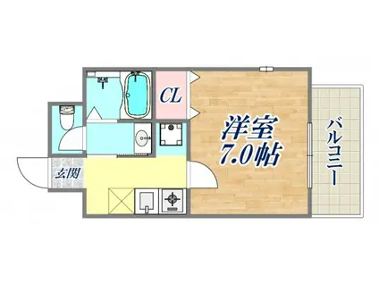 プレッツァ西宮(1K/7階)の間取り写真