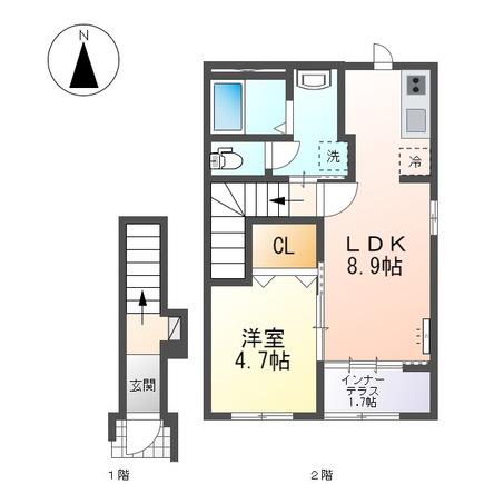 ウインフォート(1LDK/2階)の間取り写真