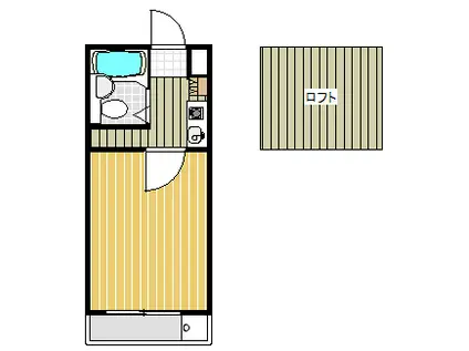 イエローハウス(ワンルーム/2階)の間取り写真
