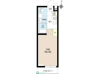 エスタート亀有(1K/5階)の間取り写真