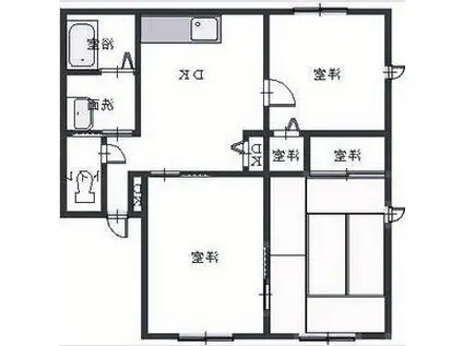 レトア網干(3DK/1階)の間取り写真