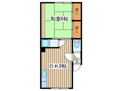 東八軒アカシアハイツ(1DK/1階)の間取り写真