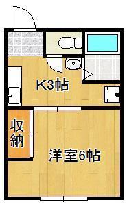 コーポ清水台(1K/2階)の間取り写真