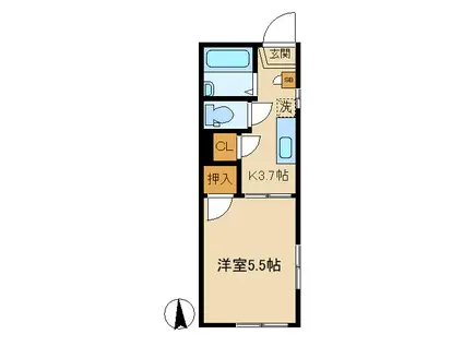 メゾン大原(1K/2階)の間取り写真