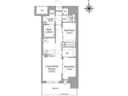 コンフォリア・リヴ博労町一丁目Q(2LDK/7階)の間取り写真