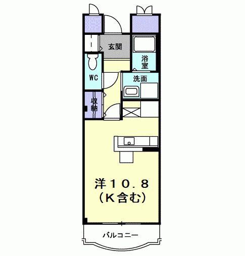 ル・ソレイユ桂川(ワンルーム/3階)の間取り写真