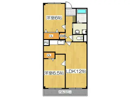 グラディオ諏訪(2LDK/4階)の間取り写真