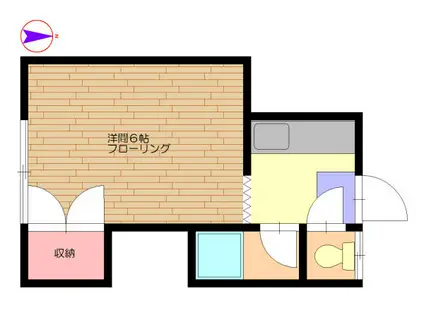 小竹コーポラス(1K/2階)の間取り写真