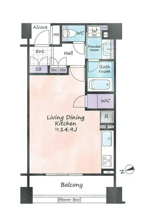パルテール恵比寿 1階階 間取り