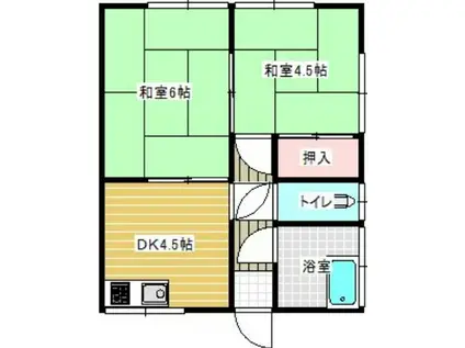 春海荘(2DK/1階)の間取り写真