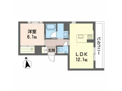 メゾン ド コリーヌ(1LDK/3階)の間取り写真