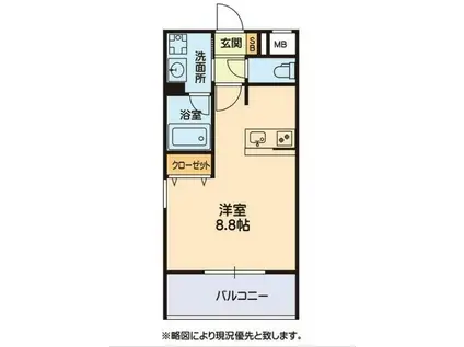 SAINT-HURST(ワンルーム/3階)の間取り写真