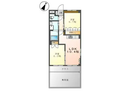メサイア(2LDK/1階)の間取り写真